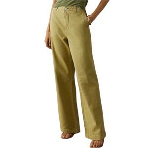 NWT Anthropologie Pilcro Holly Slouchy Chino Pant in Green Size 28